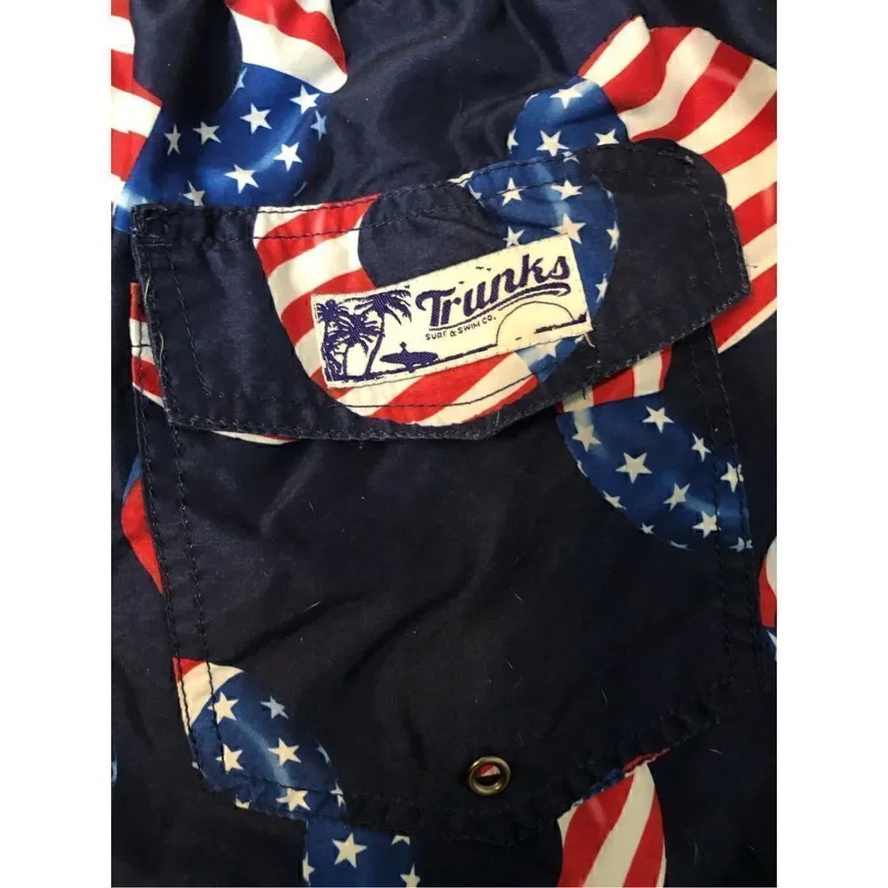 Trunks Surf and Swim Co. Swami American Flag Print Swim trunks